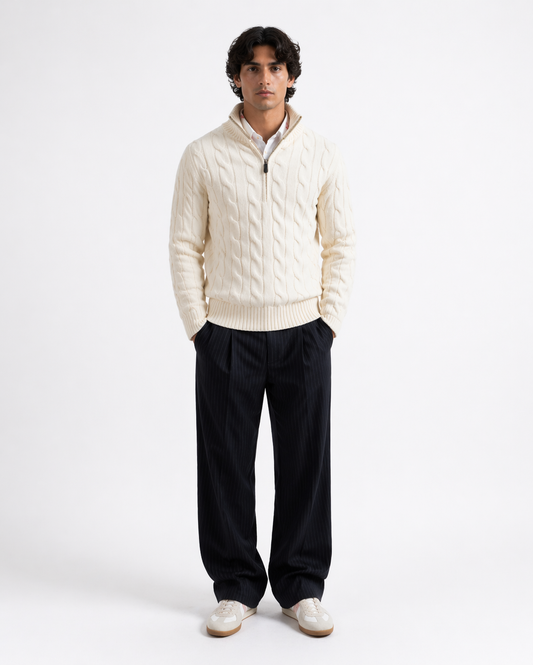 Belmont Half-Zip – Ivory