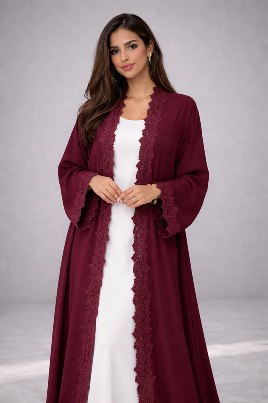 Burgundy Abaya